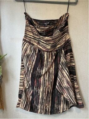 Volcom Womens Black Striped Strapless Mini Dress Size Medium